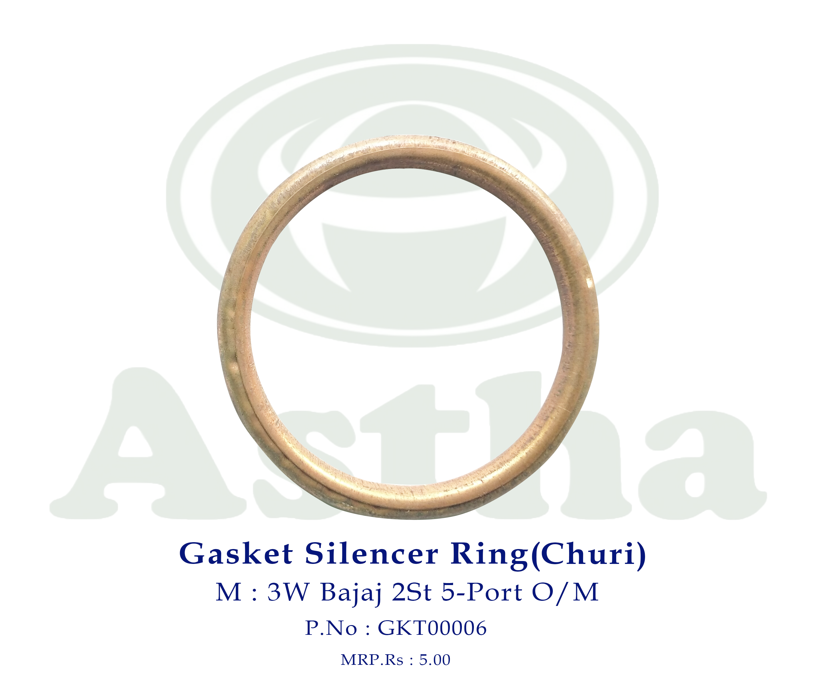Gasket Silencer Ring (Churi) 3W Bajaj RE 5-Port 2St O/M